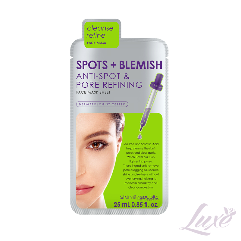 Skin Republic Spots + Blemish, Anti-spot & Pore refining face mask
